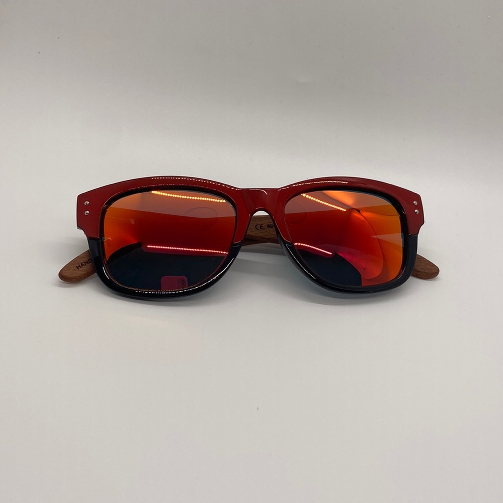 AMEXI Polarized Sunglasses. Handmade Red lenses. Microfiber Bag. New in Package - Picture 3 of 12